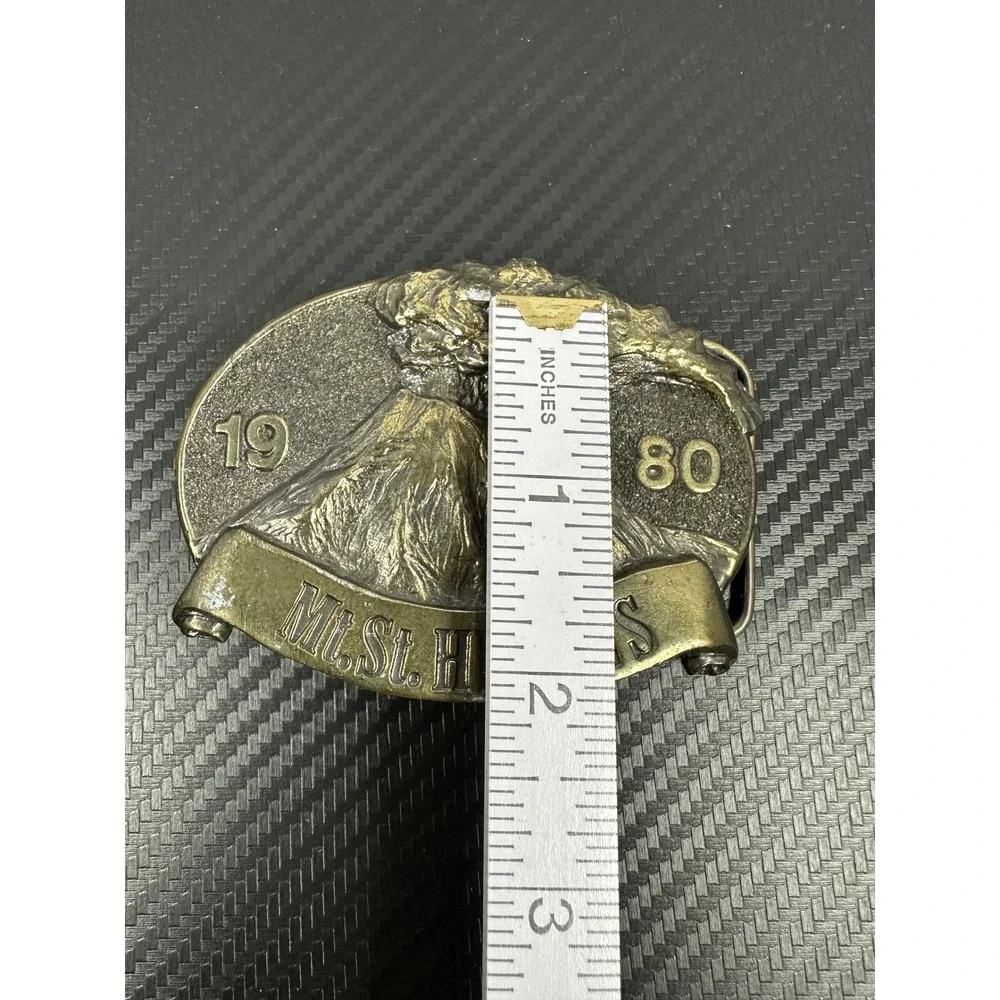 1980 Mount‎ St Helens Eruption Commemorative Belt Buckle Vintage USA Made